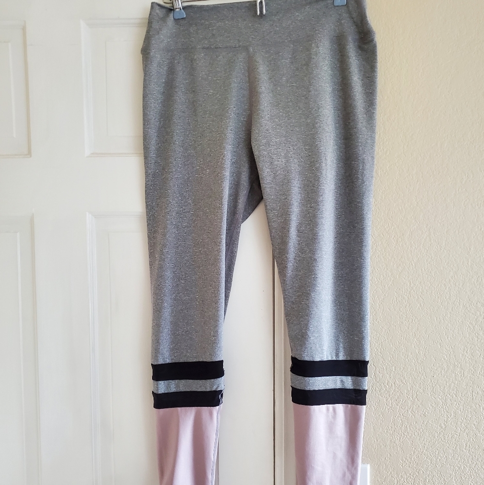Grey & pink yoga pants